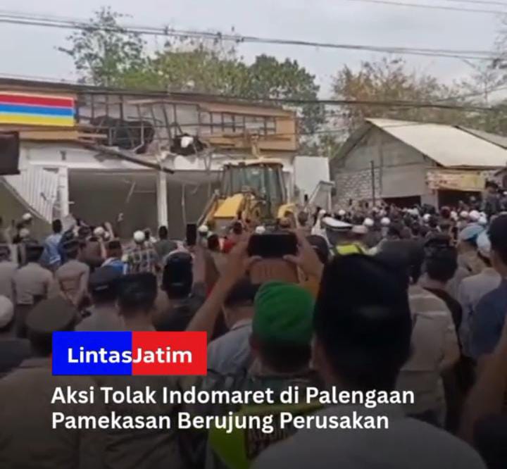 Aksi Penolakan Pendirian Gerai Indomaret di Panaan Pamekasan Berujung Pengerusakan